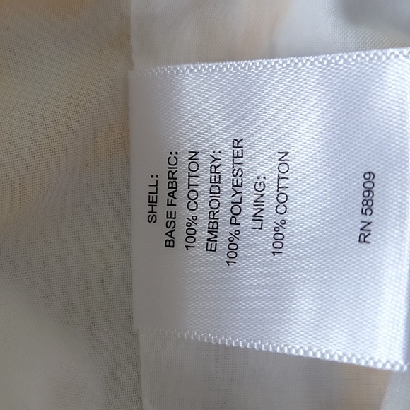 A LOVES A White Blouse With Yellow Embroidered Floral Print Size Large - Picture 8 of 10